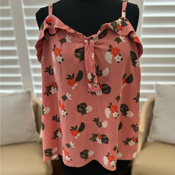 EVRI | Floral Tropical Tank Top - Size 1X - Picture 1 of 5
